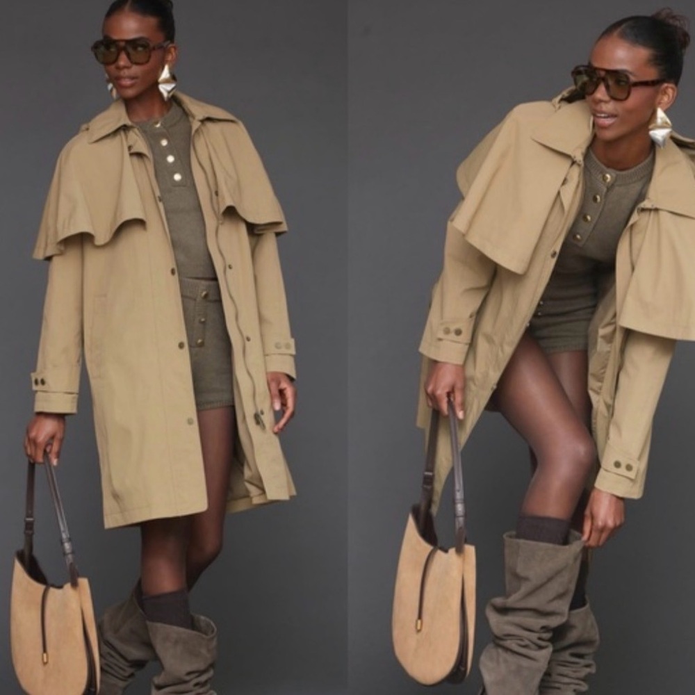 Avec Les Filles Hooded Cape Raincoat